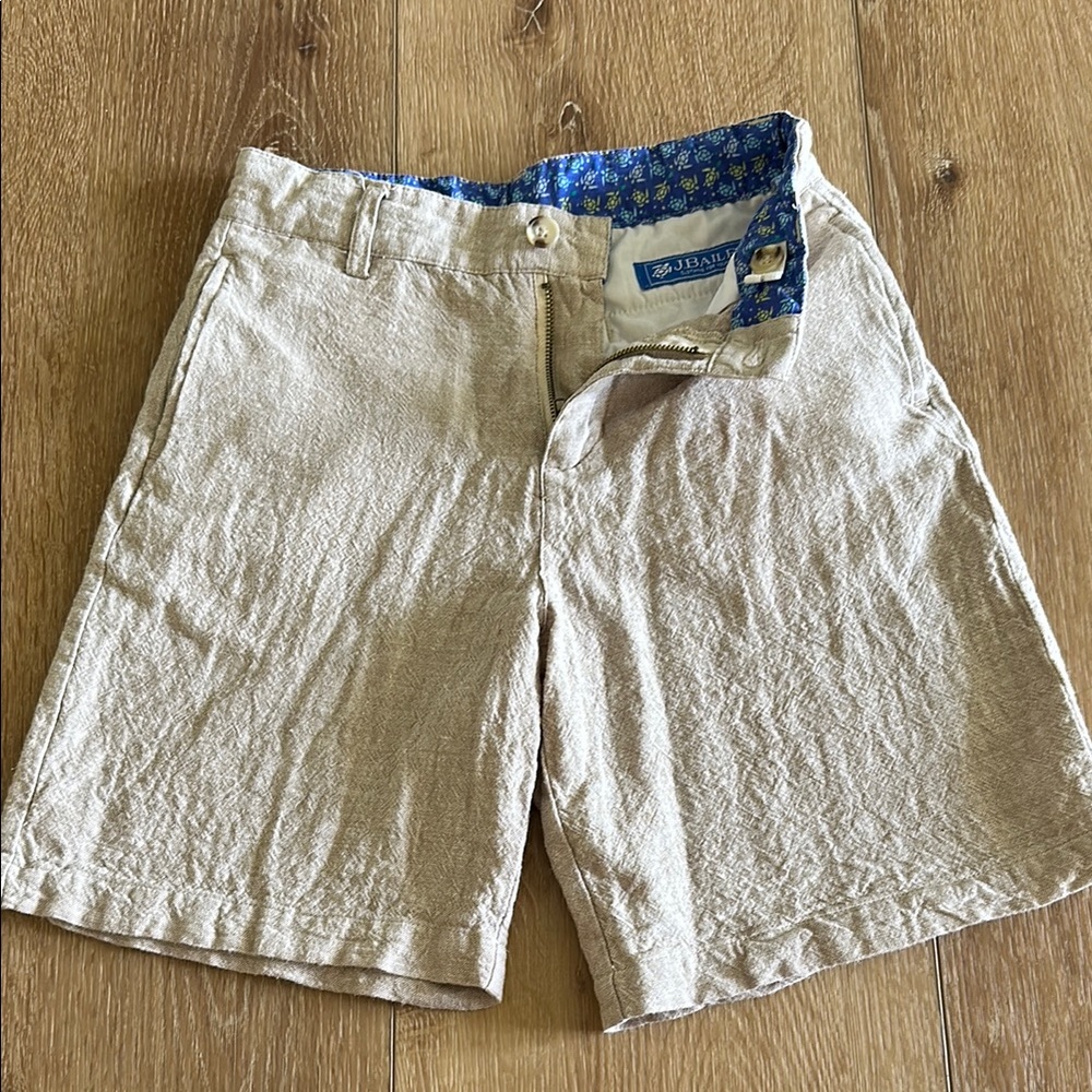 J. Bailey Khaki Linen Shorts